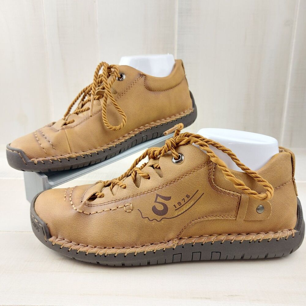 Fashion 5 1978  EU 38 European Style Soft Leather Lace-Up Shoes 100% Caoutchouc
